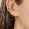 Wholesale Women's S925 Silver Needle Hollow Circle Geometric Double Ring Earrings With Diamond