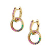 Wholesale Women's S925 Silver Needle Hollow Circle Geometric Double Ring Earrings With Diamond