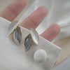 Wholesale Women's S925 Silver Needle Leaf Earrings With Simple Design And Electroplating Made Of Alloy