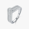 Wholesale Women's S925 Silver Niche Style Irregular Line Diamond Ring