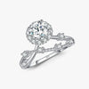Wholesale Women's S925 Silver Old Money Style Flower Pattern Branches And Tendrils Lines Corolla Ring With Mosan Diamond