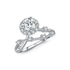 Wholesale Women's S925 Silver Old Money Style Flower Pattern Branches And Tendrils Lines Corolla Ring With Mosan Diamond