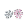 Wholesale Women's S925 Silver Opening Adjustable Forgetmenot Flower Ring With Electroplating
