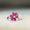 Wholesale Women's S925 Silver Opening Adjustable Forgetmenot Flower Ring With Electroplating