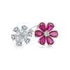 Wholesale Women's S925 Silver Opening Adjustable Forgetmenot Flower Ring With Electroplating