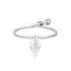 Wholesale Women's S925 Silver Rhombusshaped Electroplated Niche Design Ring