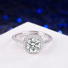 Wholesale Women's S925 Silver Ring Geometric Square Diamond Inlaid Electroplated
