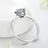 Wholesale Women's S925 Silver Ring With Blue Zircon And Crown Design