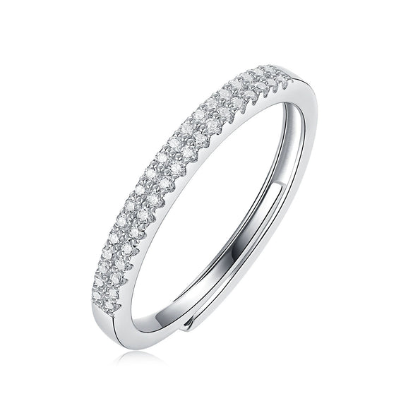 Wholesale Women's S925 Silver Ring With Geometric Pattern And Electroplating Process