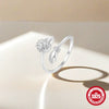 Wholesale Women's S925 Silver Ring With Hot Bow Element Geometric Shape Rotatable Decompression Opening Adjusting Zirconia Design
