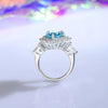 Wholesale Women's S925 Silver Ring With Pink Diamond And Drop Shape Design