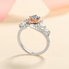 Wholesale Women's S925 Silver Ring With Rose Flower Pattern And Rose Gold Electroplating