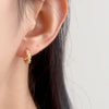 Wholesale Women's S925 Silver Round Geometric Diamond Earrings With Electroplating