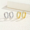 Wholesale Women's S925 Silver Round Geometric Diamond Earrings With Electroplating