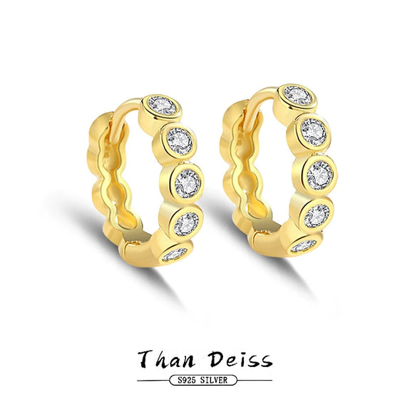 Wholesale Women's S925 Silver Round Geometric Diamond Earrings With Electroplating