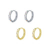 Wholesale Women's S925 Silver Simple Allmatch Round Earrings With Color Zircon And Microinlay Geometric Design