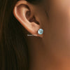 Wholesale Women's S925 Silver Simple Exquisite Allmatch Earrings Set With Diamonds And Flower Pattern