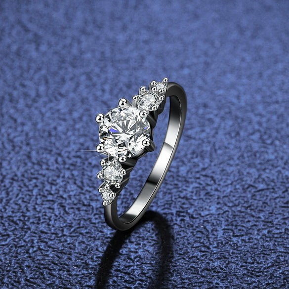 Wholesale Women's S925 Silver Simple Style Crown Pattern Diamond Ring