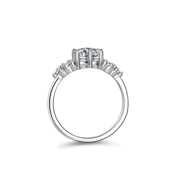 Wholesale Women's S925 Silver Simple Style Crown Pattern Diamond Ring