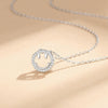 Wholesale Women's S925 Silver Smiley Hollow Diamond Geometric Clavicle Chain Pendant Necklace