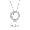 Wholesale Women's S925 Silver Smiley Hollow Diamond Geometric Clavicle Chain Pendant Necklace