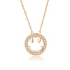 Wholesale Women's S925 Silver Smiley Hollow Diamond Geometric Clavicle Chain Pendant Necklace