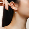 Wholesale Women's S925 Silver Starshaped Moissanite Inlaid Hoop Earrings