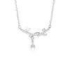 Wholesale Women's S925 Silver Tassel Concentric Knot Necklace With Geometric Pattern And Diamond Design