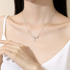Wholesale Women's S925 Silver Tassel Concentric Knot Necklace With Geometric Pattern And Diamond Design
