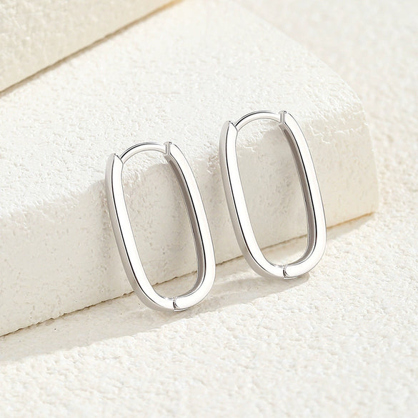 Wholesale Women's S925 Silver Ushaped Geometric Electroplated Earrings
