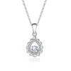 Wholesale Women's S925 Silver Water Drops Moissanite Pendant Necklace With Cross Chain Geometric Simple Style