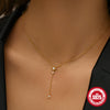 Wholesale Women's S925 Silver Yshaped Necklace With Electroplating Ins Cold Style Eight Mang Star Pattern And Long Tassel