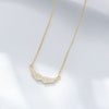 Wholesale Women's S925 Sterling Silver Angel Wings Geometric Diamond Clavicle Necklace
