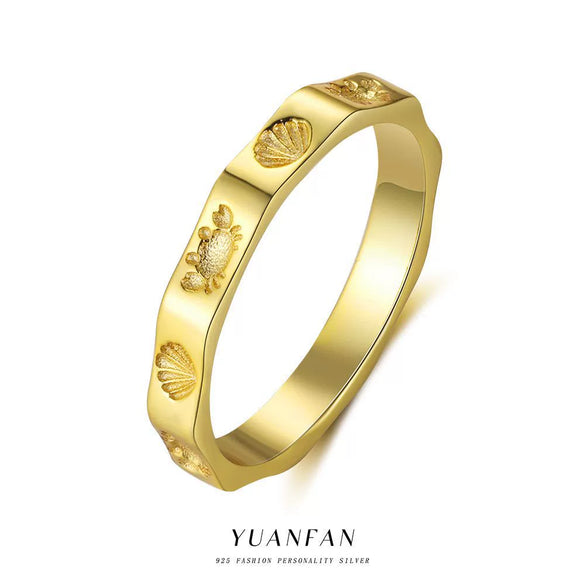 Wholesale Women's S925 Sterling Silver Animal Zodiac Geometric Style Ring With Gold Electroplating