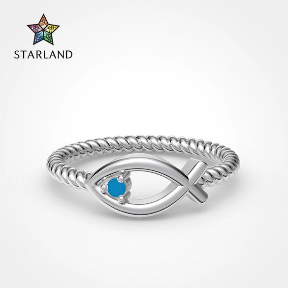 Wholesale Women's S925 Sterling Silver Animals Small Fish Shape Twist Ring With Electroplating