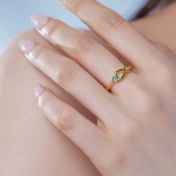 Wholesale Women's S925 Sterling Silver Animals Small Fish Shape Twist Ring With Electroplating