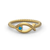 Wholesale Women's S925 Sterling Silver Animals Small Fish Shape Twist Ring With Electroplating