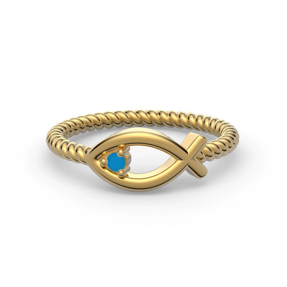 Wholesale Women's S925 Sterling Silver Animals Small Fish Shape Twist Ring With Electroplating