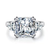 Wholesale Women's S925 Sterling Silver Aquamarine Ring With Geometric Style And Electroplating Treatment