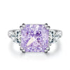 Wholesale Women's S925 Sterling Silver Aquamarine Ring With Geometric Style And Electroplating Treatment