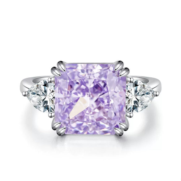 Wholesale Women's S925 Sterling Silver Aquamarine Ring With Geometric Style And Electroplating Treatment