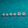 Wholesale Women's S925 Sterling Silver Artificial Diamond Heartshaped Snowflake Sixclaw Electroplated Earrings