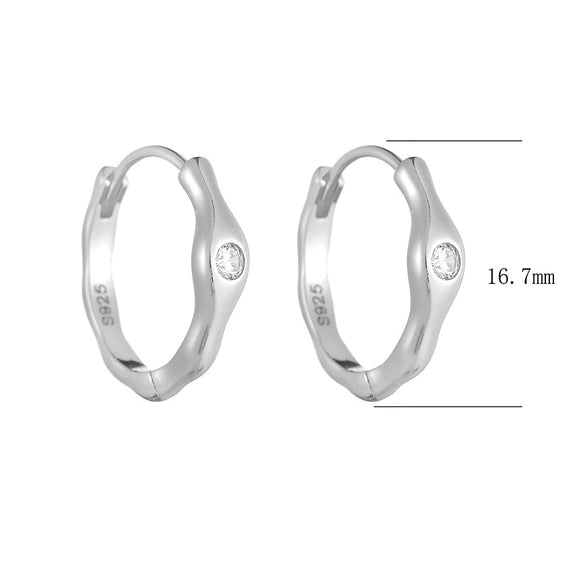 Wholesale Women's S925 Sterling Silver Asymmetrical Geometric Earrings Set With Diamonds