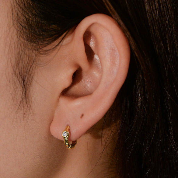 Wholesale Women's S925 Sterling Silver Asymmetrical Geometric Earrings Set With Diamonds