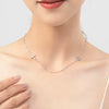 Wholesale Women's S925 Sterling Silver Blue Eye Cross Beaded Clavicle Necklace With Micro Inlay