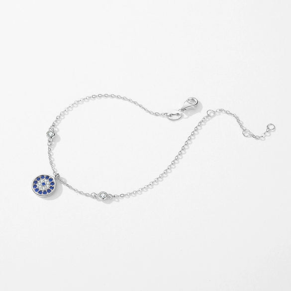Wholesale Women's S925 Sterling Silver Blue Eye Inlaid Zircon Light Luxury Bracelet