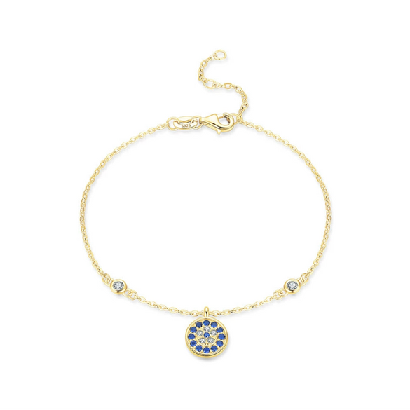 Wholesale Women's S925 Sterling Silver Blue Eye Inlaid Zircon Light Luxury Bracelet
