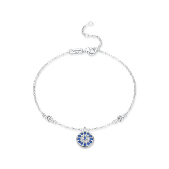 Wholesale Women's S925 Sterling Silver Blue Eye Inlaid Zircon Light Luxury Bracelet