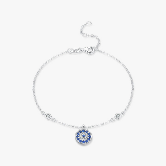Wholesale Women's S925 Sterling Silver Blue Eye Inlaid Zircon Light Luxury Bracelet