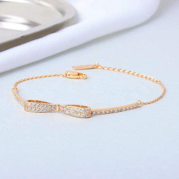 Wholesale Women's S925 Sterling Silver Bow Electroplated Necklace And Bracelet Jewelry